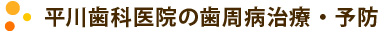 平川歯科医院の歯周病治療・予防