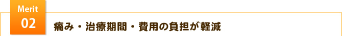 Merit 02 痛み・治療期間・費用の負担が軽減